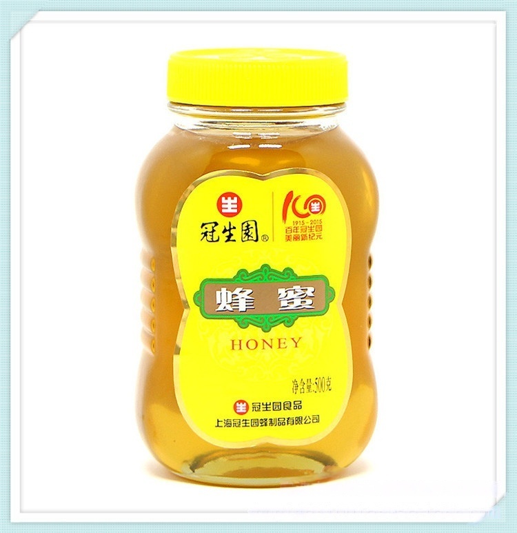 16年4月产冠生园蜂蜜500克 配料：油菜蜂蜜、洋槐蜂蜜、荆条蜂蜜